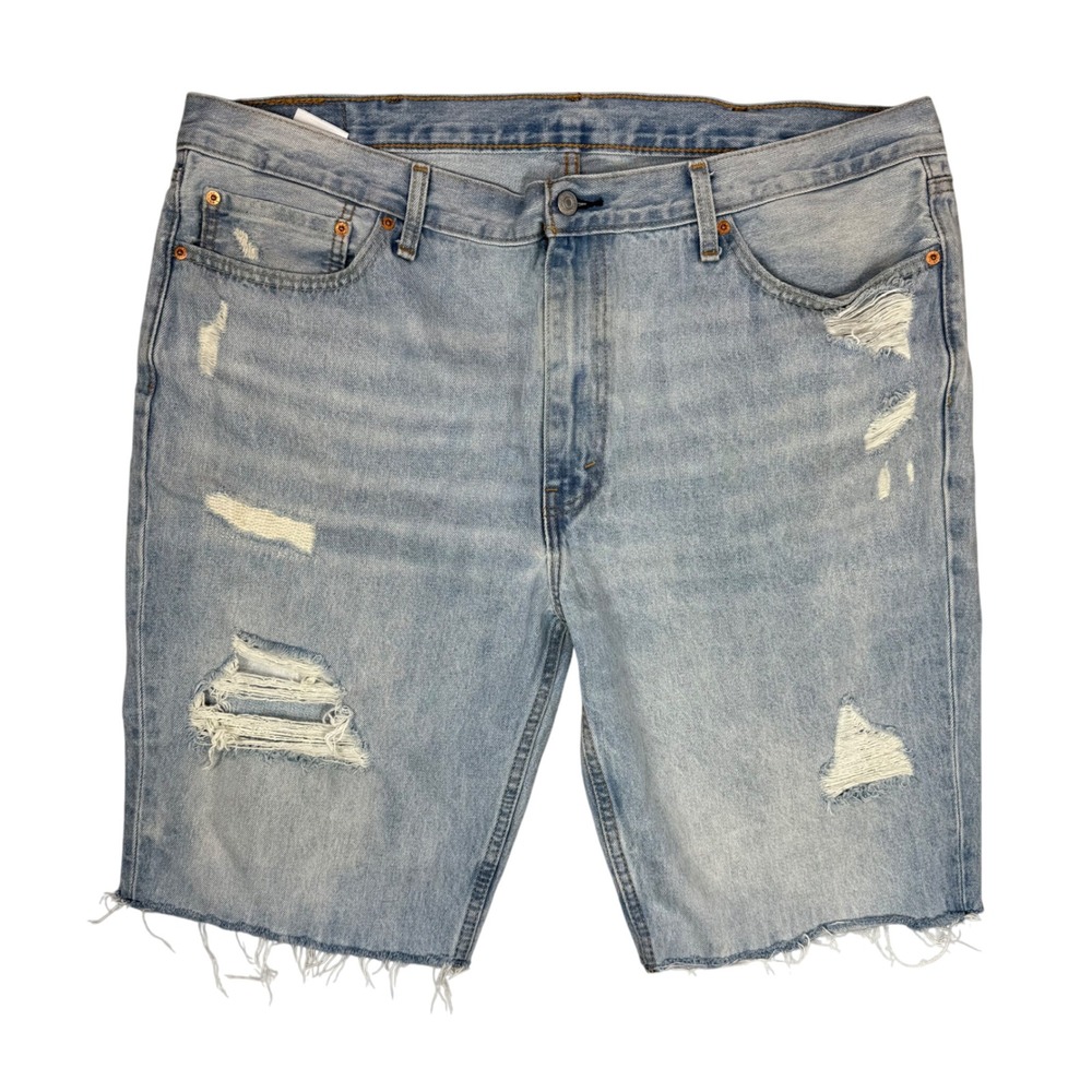 Levis 511 Denim Shorts Distressed Ripped Cut Off Light Wash Jean Shorts Mens W42